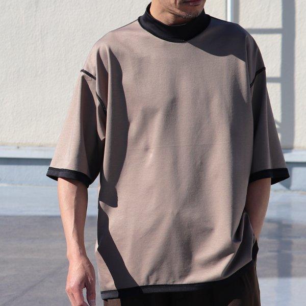 ハイゲージシャンブレー ダブルニット モックネック ハーフスリーブ リバーシブル Tシャツ【MADE IN JAPAN】『日本製』/ Upscape Audience [AUD6419] | Audience | 10