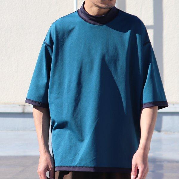 ハイゲージシャンブレー ダブルニット モックネック ハーフスリーブ リバーシブル Tシャツ【MADE IN JAPAN】『日本製』/ Upscape Audience [AUD6419] | Audience | 14