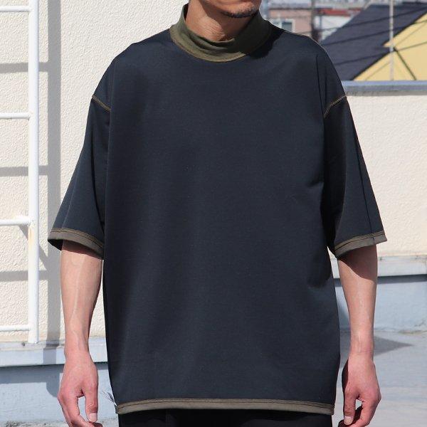 ハイゲージシャンブレー ダブルニット モックネック ハーフスリーブ リバーシブル Tシャツ【MADE IN JAPAN】『日本製』/ Upscape Audience [AUD6419] | Audience | 04