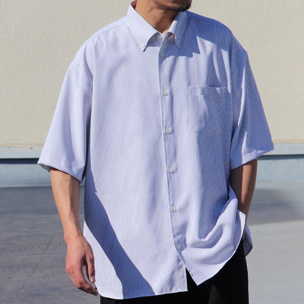オーディエンス Upscape Audience ボタンダウンシャツ サッカーストライプ 日本製 メンズ | Audience | 01