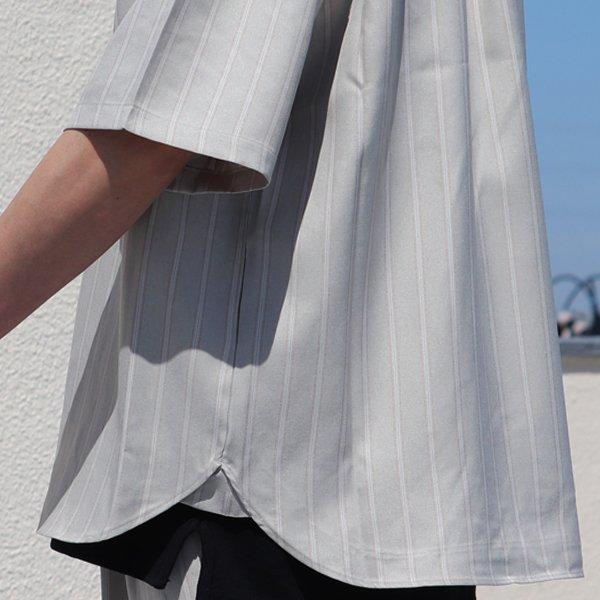 オーディエンス Audience レギュラーカラーシャツ ストライプシャツ Reflax LINON リフラクス リノン ボクシーシルエット 日本製　AUD6434 | Audience | 18