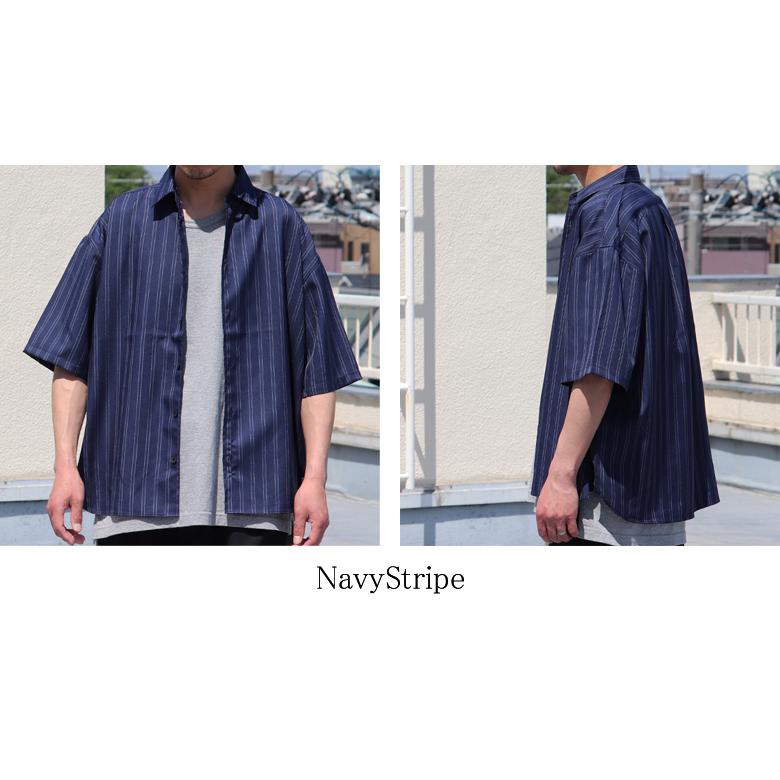 オーディエンス Audience レギュラーカラーシャツ ストライプシャツ Reflax LINON リフラクス リノン ボクシーシルエット 日本製　AUD6434 | Audience | 20