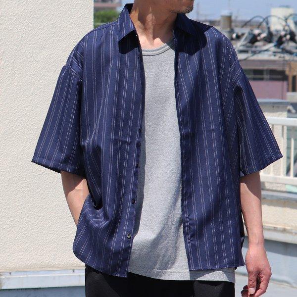 オーディエンス Audience レギュラーカラーシャツ ストライプシャツ Reflax LINON リフラクス リノン ボクシーシルエット 日本製　AUD6434 | Audience | 07