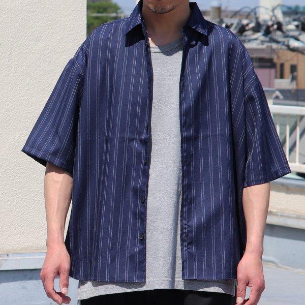 オーディエンス Audience レギュラーカラーシャツ ストライプシャツ Reflax LINON リフラクス リノン ボクシーシルエット 日本製　AUD6434 | Audience | 08