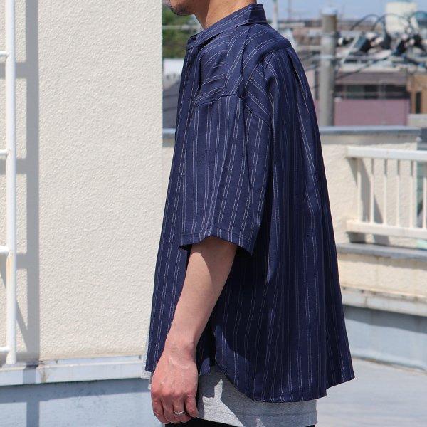 オーディエンス Audience レギュラーカラーシャツ ストライプシャツ Reflax LINON リフラクス リノン ボクシーシルエット 日本製　AUD6434 | Audience | 09