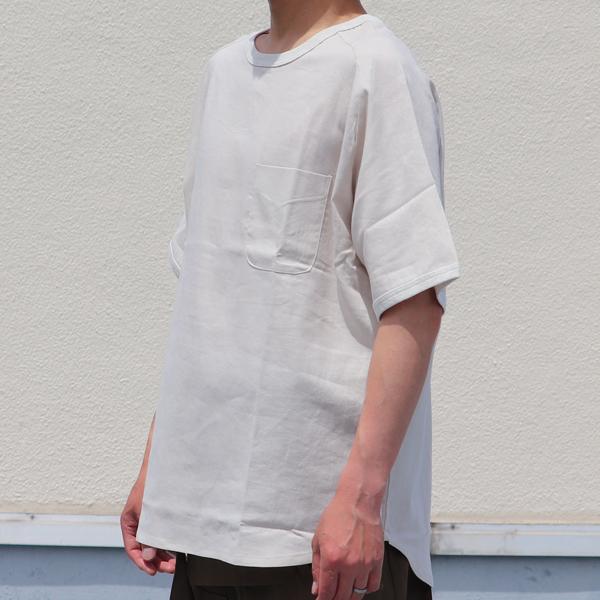オーディエンス Audience 布帛TEEシャツ ハーフスリーブTEEシャツ サドルショルダー ポケ付き 綿麻 日本製 | Audience | 12