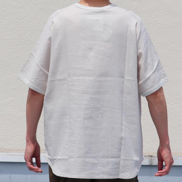 オーディエンス Audience 布帛TEEシャツ ハーフスリーブTEEシャツ サドルショルダー ポケ付き 綿麻 日本製 | Audience | 14