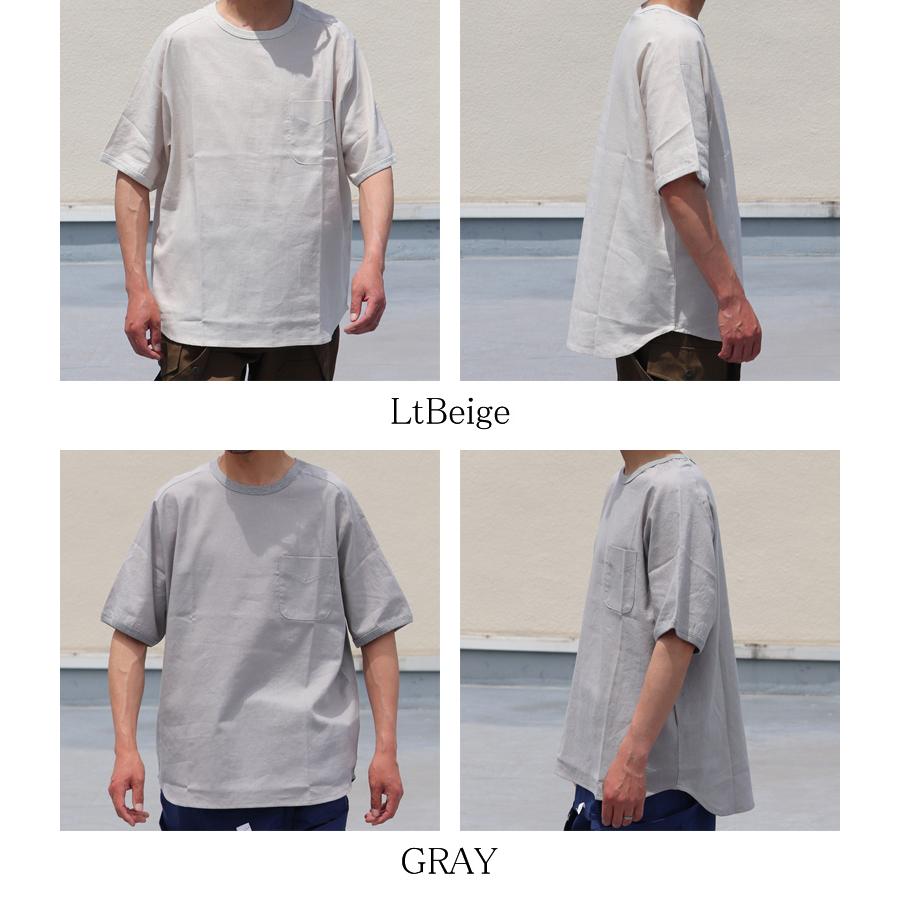 オーディエンス Audience 布帛TEEシャツ ハーフスリーブTEEシャツ サドルショルダー ポケ付き 綿麻 日本製 | Audience | 18