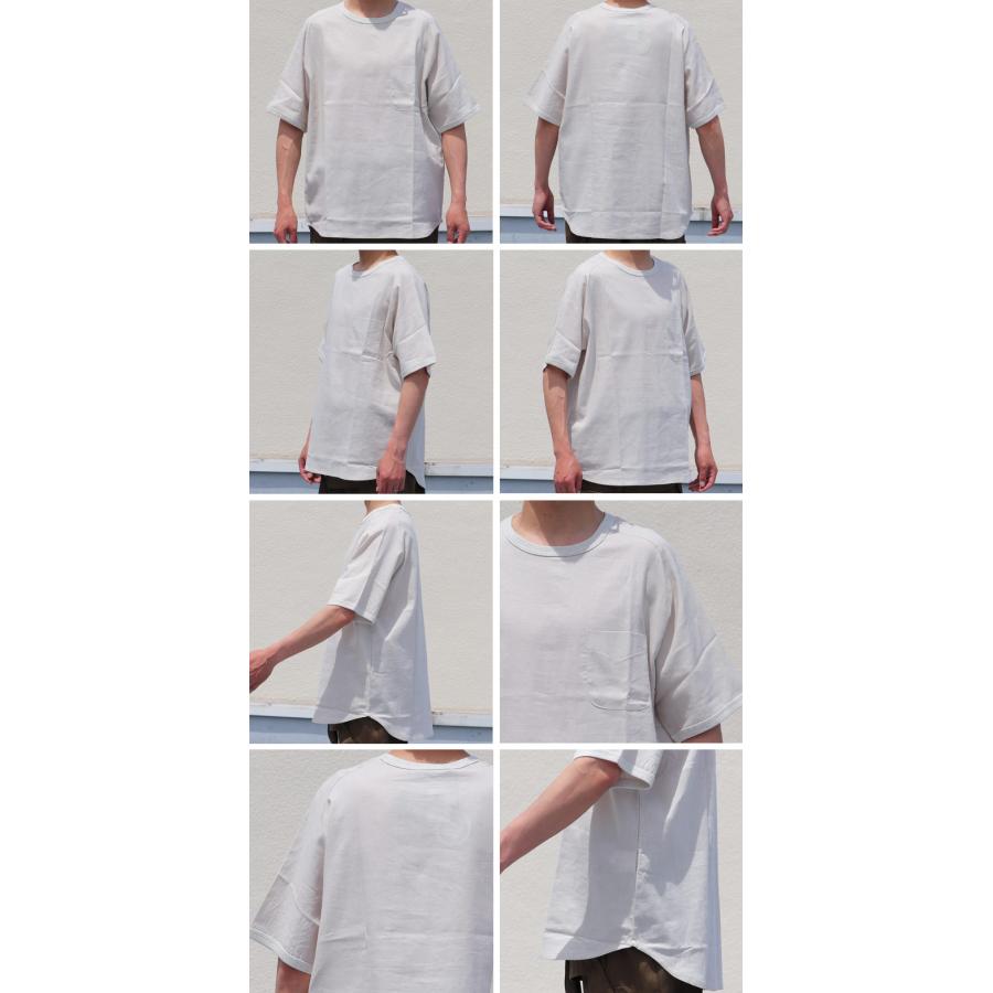 オーディエンス Audience 布帛TEEシャツ ハーフスリーブTEEシャツ サドルショルダー ポケ付き 綿麻 日本製 | Audience | 19