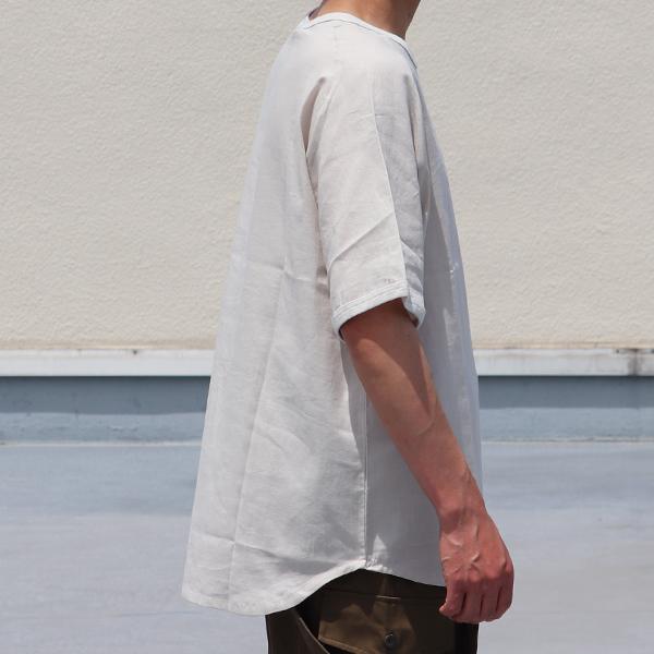 オーディエンス Audience 布帛TEEシャツ ハーフスリーブTEEシャツ サドルショルダー ポケ付き 綿麻 日本製 | Audience | 03