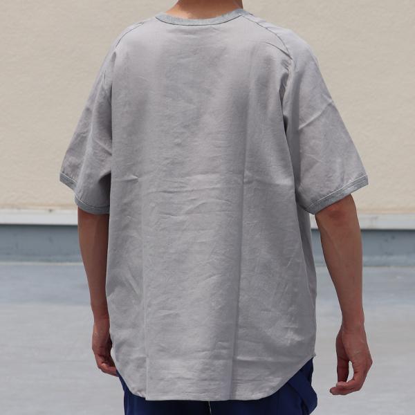 オーディエンス Audience 布帛TEEシャツ ハーフスリーブTEEシャツ サドルショルダー ポケ付き 綿麻 日本製 | Audience | 09