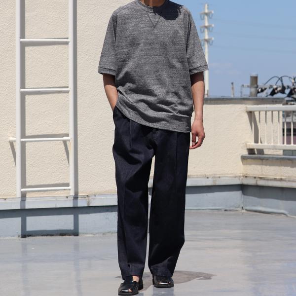 粗挽き天竺 ガゼット クルーネック スウェットライク ハーフスリーブ Tシャツ/ Upscape Audience [AUD6452] | Audience | 03