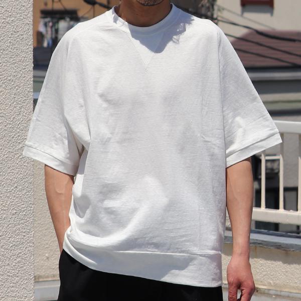 粗挽き天竺 ガゼット クルーネック スウェットライク ハーフスリーブ Tシャツ/ Upscape Audience [AUD6452] | Audience | 07