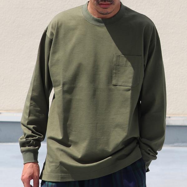 オーディエンス Audience グラスポケ付きクルーネック テーパード 長袖Tee MVS天竺 VORTEX 8オンス 日本製 AUD6487 | Audience | 10