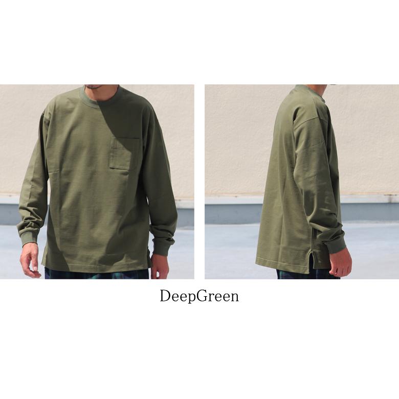 オーディエンス Audience グラスポケ付きクルーネック テーパード 長袖Tee MVS天竺 VORTEX 8オンス 日本製 AUD6487 | Audience | 18