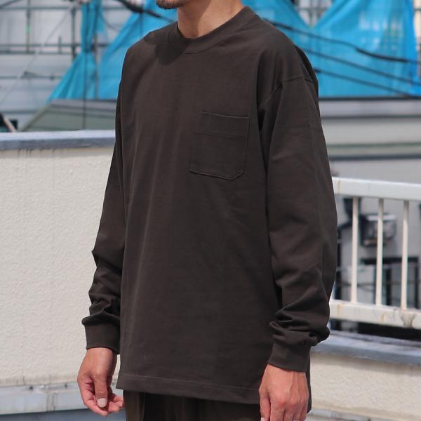 オーディエンス Audience グラスポケ付きクルーネック テーパード 長袖Tee MVS天竺 VORTEX 8オンス 日本製 AUD6487 | Audience | 03