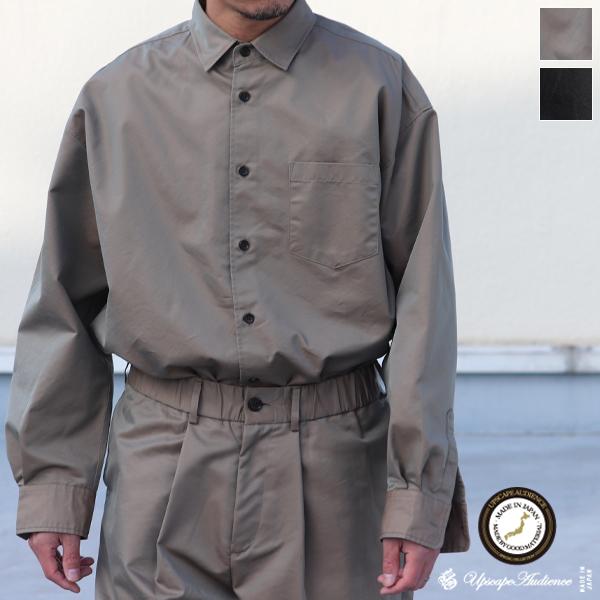 オーディエンス Audience レギュラーカラー ボクシーAライン 長袖 ドレスシャツ タマムシギャバ 備後産 日本製 AUD6506 | Audience