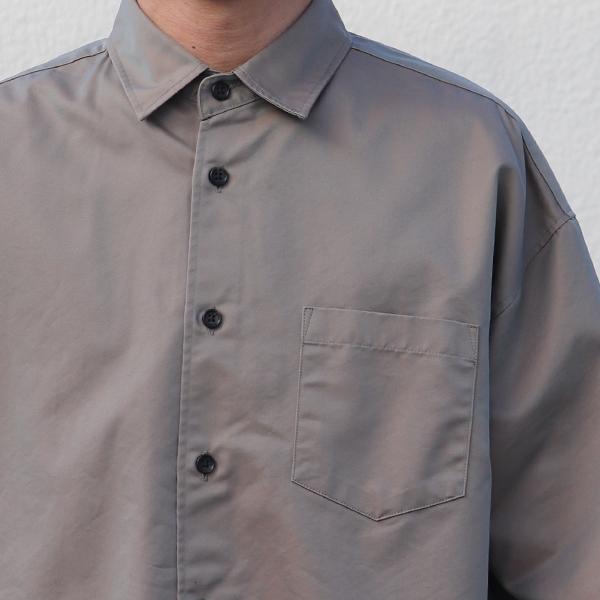 オーディエンス Audience レギュラーカラー ボクシーAライン 長袖 ドレスシャツ タマムシギャバ 備後産 日本製 AUD6506 | Audience | 14