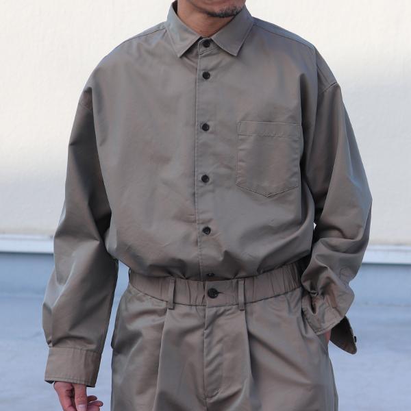 オーディエンス Audience レギュラーカラー ボクシーAライン 長袖 ドレスシャツ タマムシギャバ 備後産 日本製 AUD6506 | Audience | 01