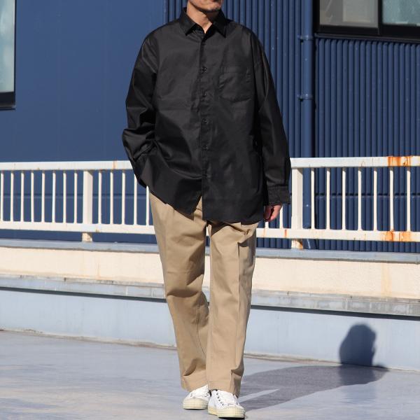 オーディエンス Audience レギュラーカラー ボクシーAライン 長袖 ドレスシャツ タマムシギャバ 備後産 日本製 AUD6506 | Audience | 06