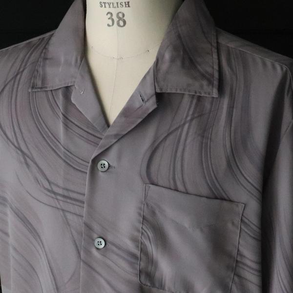 オーディエンス Audience オープンカラー ハーフスリーブシャツ レーヨンライク ピーチファイユ ブラッシュ&マーブルパターン 日本製 丹後産 AUD6507 | Audience | 12