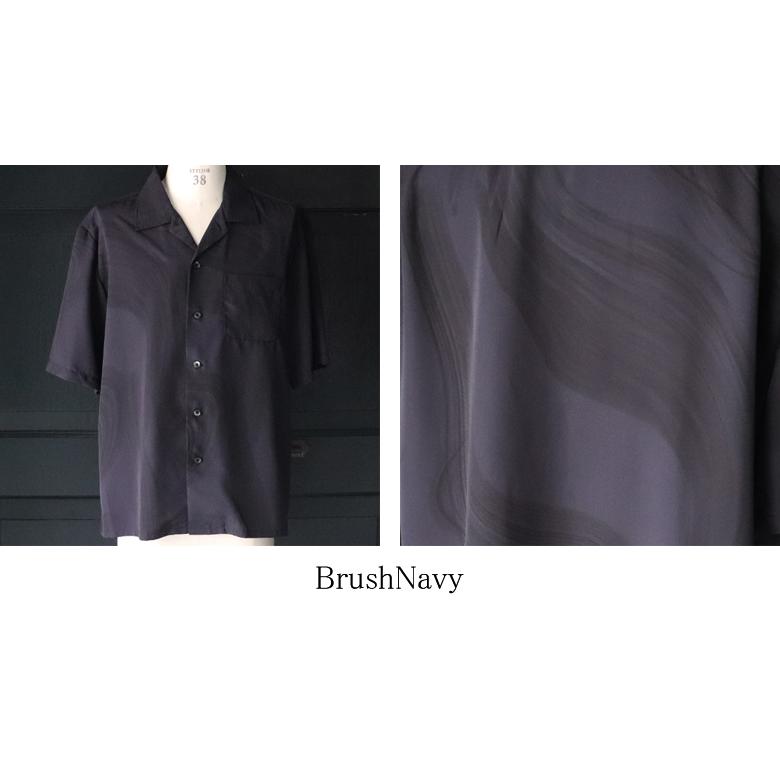 オーディエンス Audience オープンカラー ハーフスリーブシャツ レーヨンライク ピーチファイユ ブラッシュ&マーブルパターン 日本製 丹後産 AUD6507 | Audience | 18