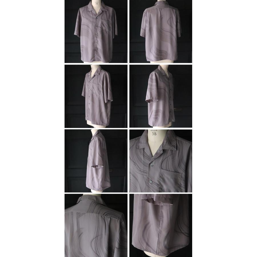 オーディエンス Audience オープンカラー ハーフスリーブシャツ レーヨンライク ピーチファイユ ブラッシュ&マーブルパターン 日本製 丹後産 AUD6507 | Audience | 20