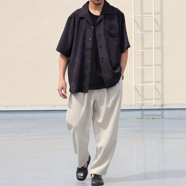 オーディエンス Audience オープンカラー ハーフスリーブシャツ レーヨンライク ピーチファイユ ブラッシュ&マーブルパターン 日本製 丹後産 AUD6507 | Audience | 04