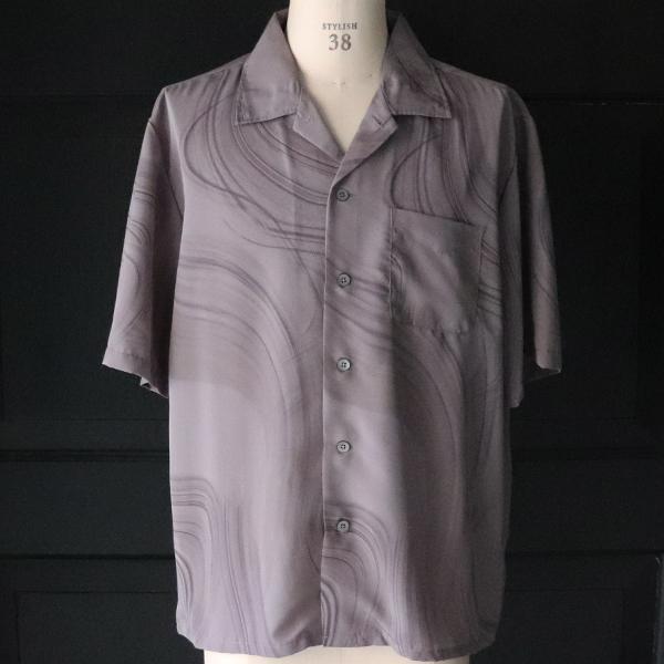 オーディエンス Audience オープンカラー ハーフスリーブシャツ レーヨンライク ピーチファイユ ブラッシュ&マーブルパターン 日本製 丹後産 AUD6507 | Audience | 09