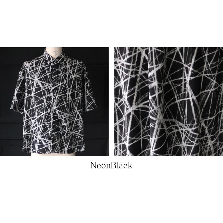 オーディエンス Audience レーヨンライク ピーチファイユ ネオン&リーフパターン レギュラーカラー ハーフスリーブシャツ「丹後」『日本製』 [AUD6508] | Audience | 18