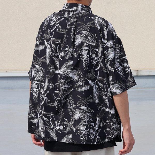 オーディエンス Audience レーヨンライク ピーチファイユ ネオン&リーフパターン レギュラーカラー ハーフスリーブシャツ「丹後」『日本製』 [AUD6508] | Audience | 07