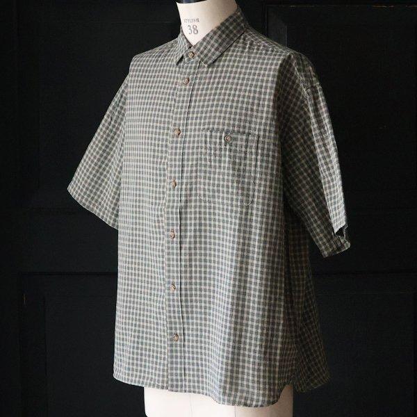 オーディエンス Audience レギュラーカラー ボクシーAライン ハーフスリーブ ワーク シャツドビーミニチェック 播州織 日本製 AUD6602 | Audience | 10