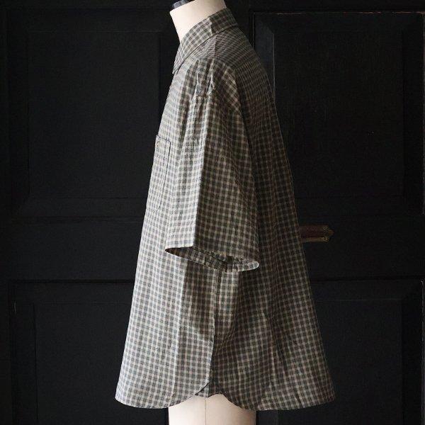 オーディエンス Audience レギュラーカラー ボクシーAライン ハーフスリーブ ワーク シャツドビーミニチェック 播州織 日本製 AUD6602 | Audience | 11