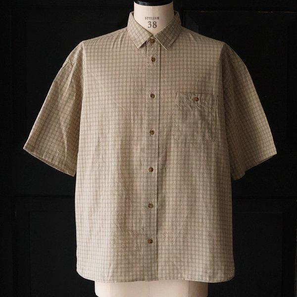 オーディエンス Audience レギュラーカラー ボクシーAライン ハーフスリーブ ワーク シャツドビーミニチェック 播州織 日本製 AUD6602 | Audience | 13