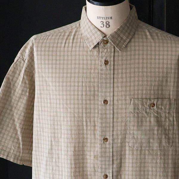 オーディエンス Audience レギュラーカラー ボクシーAライン ハーフスリーブ ワーク シャツドビーミニチェック 播州織 日本製 AUD6602 | Audience | 18