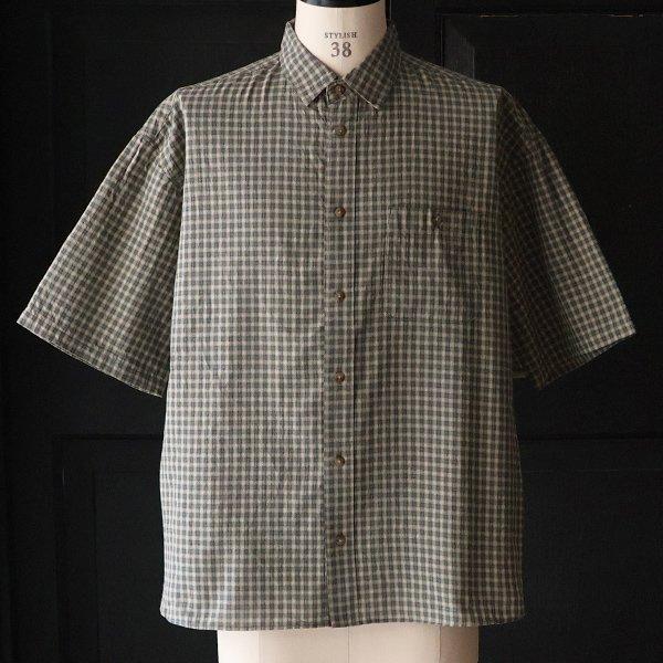 オーディエンス Audience レギュラーカラー ボクシーAライン ハーフスリーブ ワーク シャツドビーミニチェック 播州織 日本製 AUD6602 | Audience | 09