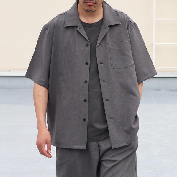 オーディエンス Audience オープンカラー ハーフスリ ーブシャツ NaturemierTM ナチュレミア TECH リネンライクトロワッシャー 日本製 AUD6604 | Audience | 01