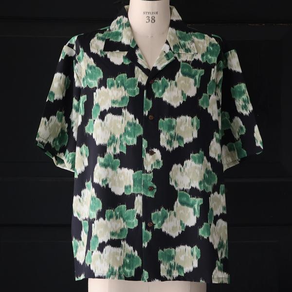 オーディエンス Audience オープンカラー ハーフスリーブシャツ ライトアムンゼン ジャパニーズ カスリライクプリント 梨地 丹後 日本製  AUD6607 | Audience | 11