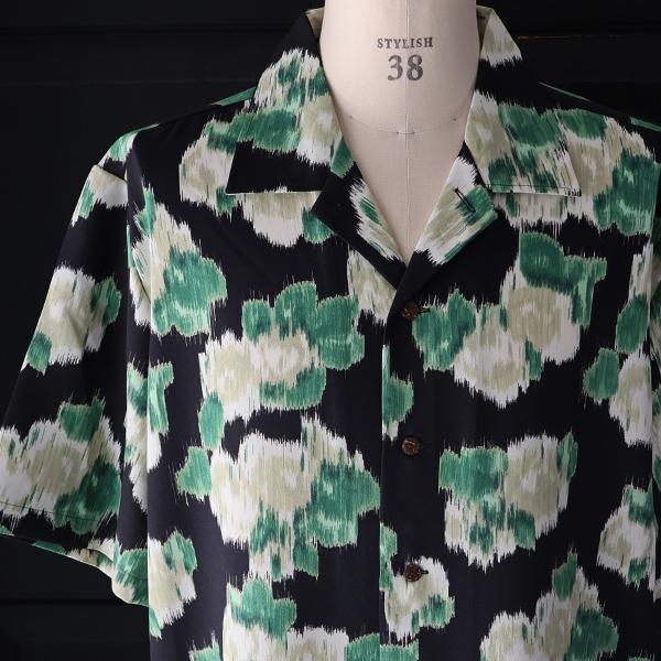 オーディエンス Audience オープンカラー ハーフスリーブシャツ ライトアムンゼン ジャパニーズ カスリライクプリント 梨地 丹後 日本製  AUD6607 | Audience | 13