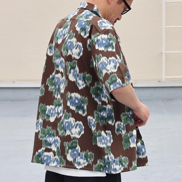 オーディエンス Audience オープンカラー ハーフスリーブシャツ ライトアムンゼン ジャパニーズ カスリライクプリント 梨地 丹後 日本製  AUD6607 | Audience | 04