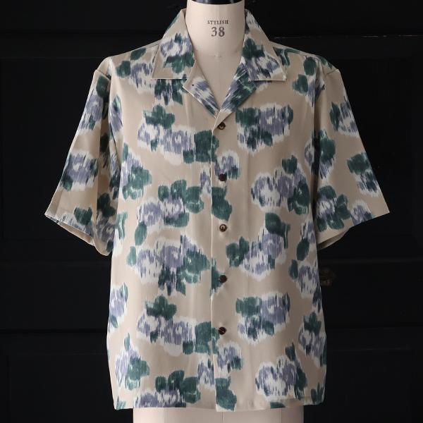 オーディエンス Audience オープンカラー ハーフスリーブシャツ ライトアムンゼン ジャパニーズ カスリライクプリント 梨地 丹後 日本製  AUD6607 | Audience | 05