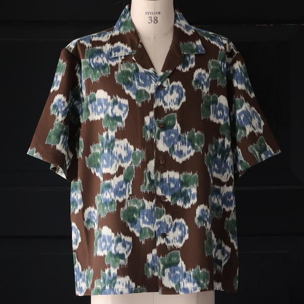 オーディエンス Audience オープンカラー ハーフスリーブシャツ ライトアムンゼン ジャパニーズ カスリライクプリント 梨地 丹後 日本製  AUD6607 | Audience | 07