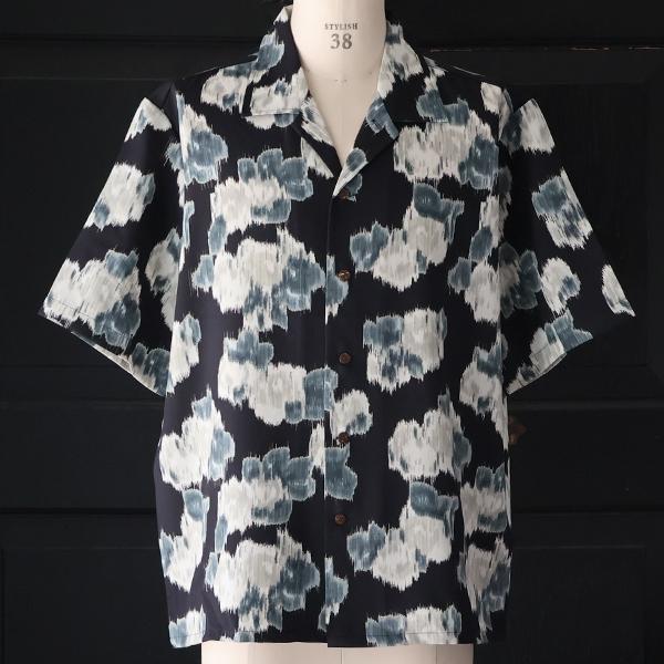 オーディエンス Audience オープンカラー ハーフスリーブシャツ ライトアムンゼン ジャパニーズ カスリライクプリント 梨地 丹後 日本製  AUD6607 | Audience | 09