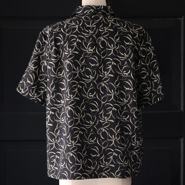 オーディエンス Audience オープンカラー ハーフスリーブシャツ ライトアムンゼン モノトーンフラワー マシンプリント 捺染 梨地 丹後 日本製 | Audience | 12