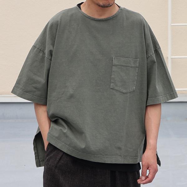 オーディエンス Audience ビッグ Tシャツ  ピグメント 米綿 USAコットン 胸ポケ付き サイドスリット ボクシーAライン 16/-天竺　8.45オンス AUD6626 | Audience | 01