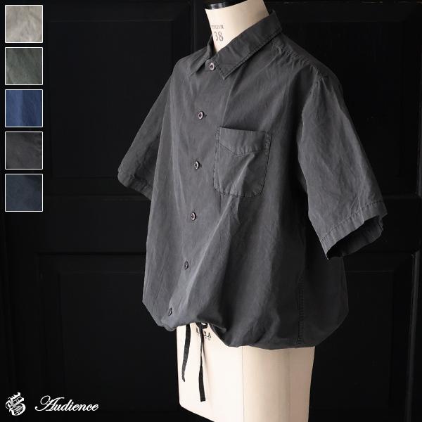 オーディエンス  Audience オープンカラー ハーフスリーブシャツ ピグメント 馬布 (ホースクロス) ドローコード バルーン  AUD6630 | Audience