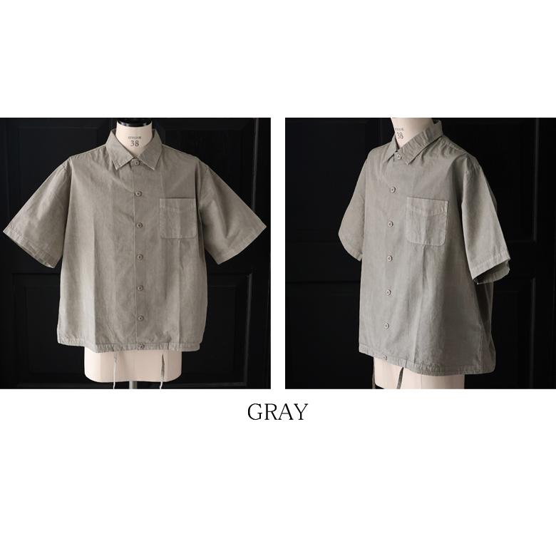 オーディエンス  Audience オープンカラー ハーフスリーブシャツ ピグメント 馬布 (ホースクロス) ドローコード バルーン  AUD6630 | Audience | 15