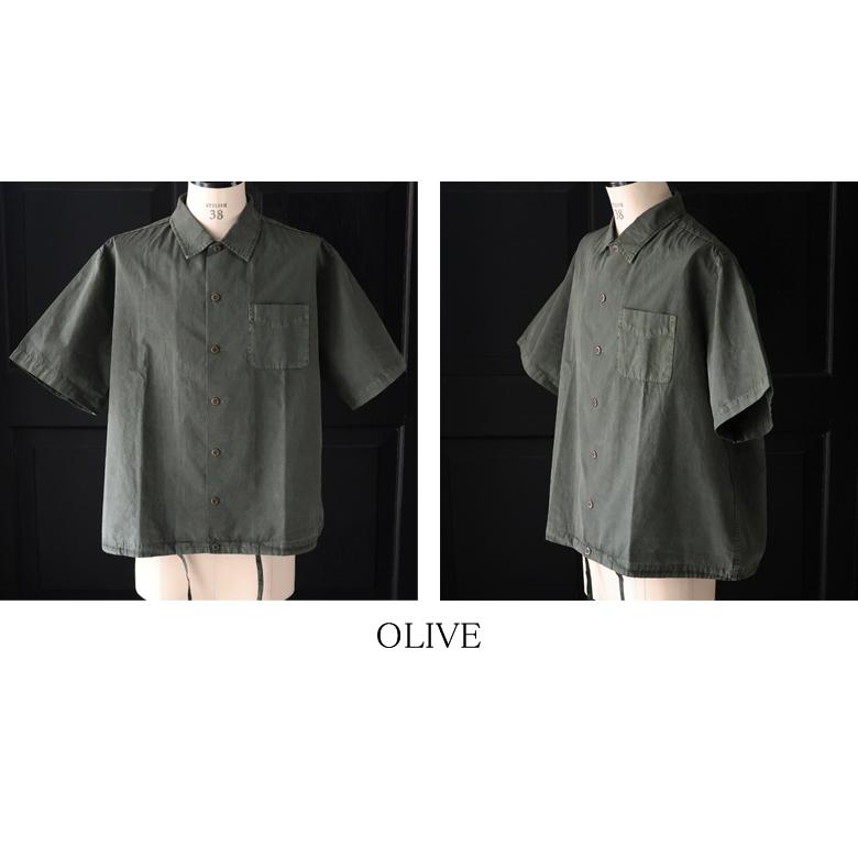 オーディエンス  Audience オープンカラー ハーフスリーブシャツ ピグメント 馬布 (ホースクロス) ドローコード バルーン  AUD6630 | Audience | 16