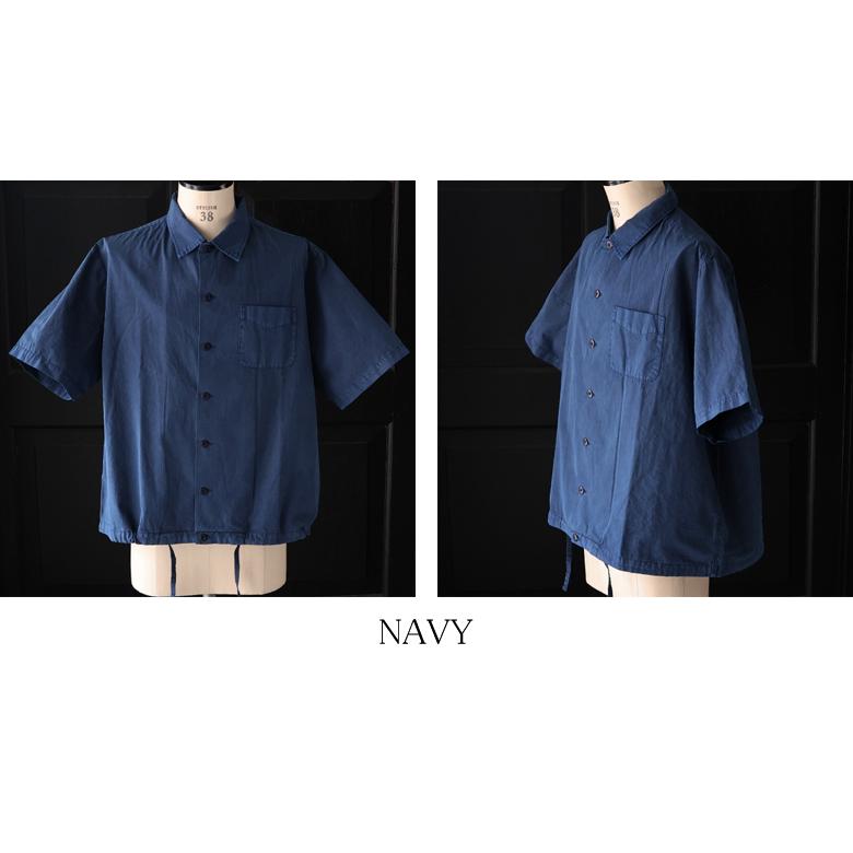 オーディエンス  Audience オープンカラー ハーフスリーブシャツ ピグメント 馬布 (ホースクロス) ドローコード バルーン  AUD6630 | Audience | 17