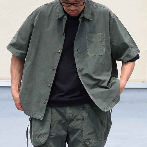 オーディエンス  Audience オープンカラー ハーフスリーブシャツ ピグメント 馬布 (ホースクロス) ドローコード バルーン  AUD6630 | Audience | 02